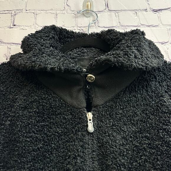 Patagonia Synchilla Black Fleece Curly Q Shawl Collar Jacket Full Zip Medium - Picture 3 of 7